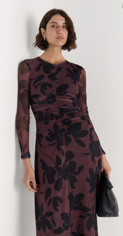 Staple The Label - Olina Mesh Maxi Dress in Abstract Floral