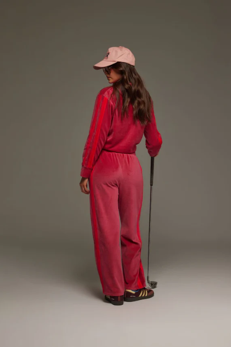 Araminta James - Mara Velour Pant in Pomegranite