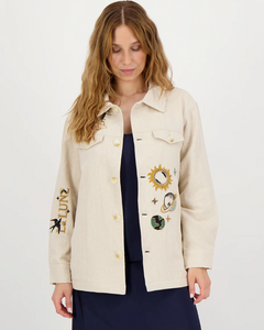 Me369 - Briann Embroidered Jacket in Sand
