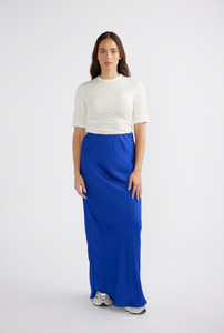Ena Pelly - Lola Satin Skirt in Electric Blue