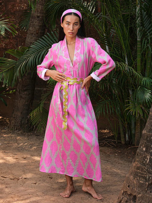 Nimo with Love - Sandalwood Dress in Ikat Pink