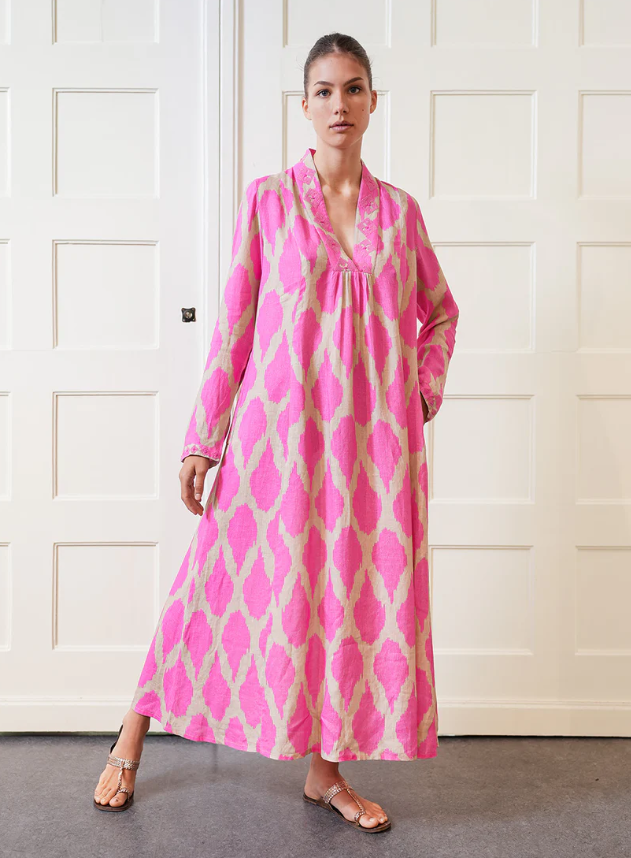 Nimo with Love - Sandalwood Dress in Ikat Pink