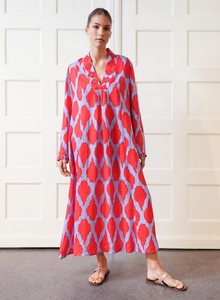 Nimo with Love - Sandalwood Dress in Ikat Red