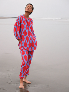 Nimo with Love - Sassafras Blouse in Ikat Red