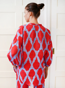 Nimo with Love - Sassafras Blouse in Ikat Red