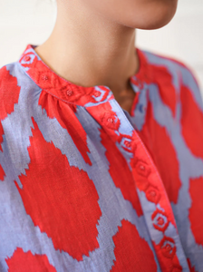 Nimo with Love - Sassafras Blouse in Ikat Red