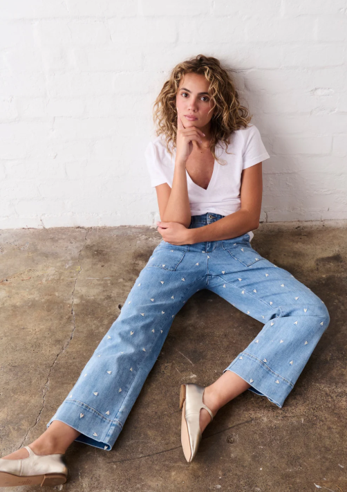 Kireina - Celeste Pant in Heart 70s Blue