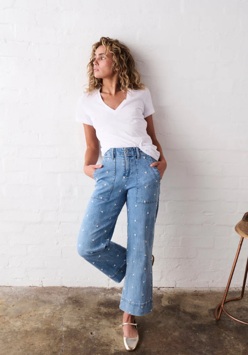 Kireina - Celeste Pant in Heart 70s Blue