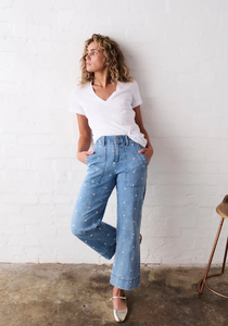 Kireina - Celeste Pant in Heart 70s Blue