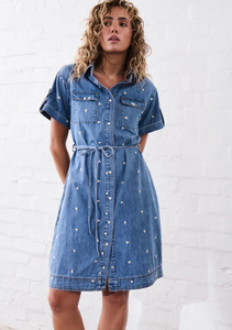 Kireina - Simone Dress in Heart 70's Blue