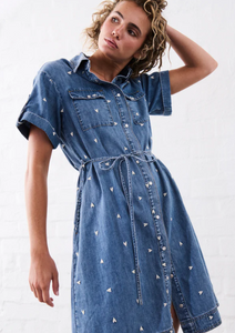 Kireina - Simone Dress in Heart 70's Blue