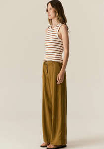POL - Luca Knit Tank in White/Camel