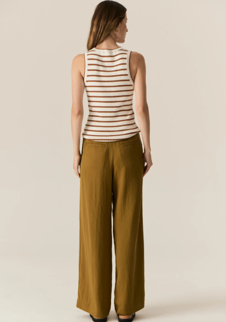 POL - Luca Knit Tank in White/Camel