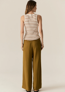 POL - Luca Knit Tank in White/Camel