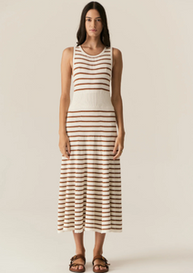 POL - Luca Tank Dress in White/Camel