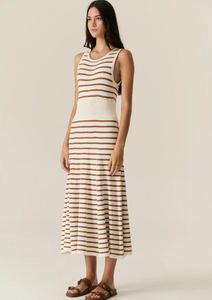 POL - Luca Tank Dress in White/Camel
