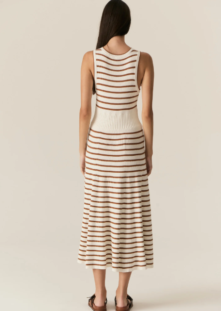POL - Luca Tank Dress in White/Camel