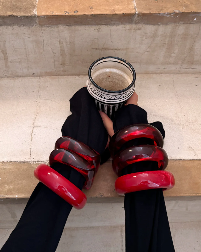 Luv AJ - The formentera Bangle Set in Red