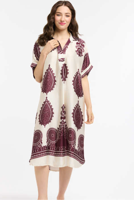 Urban Luxury - Viscose Dress in Burgandy