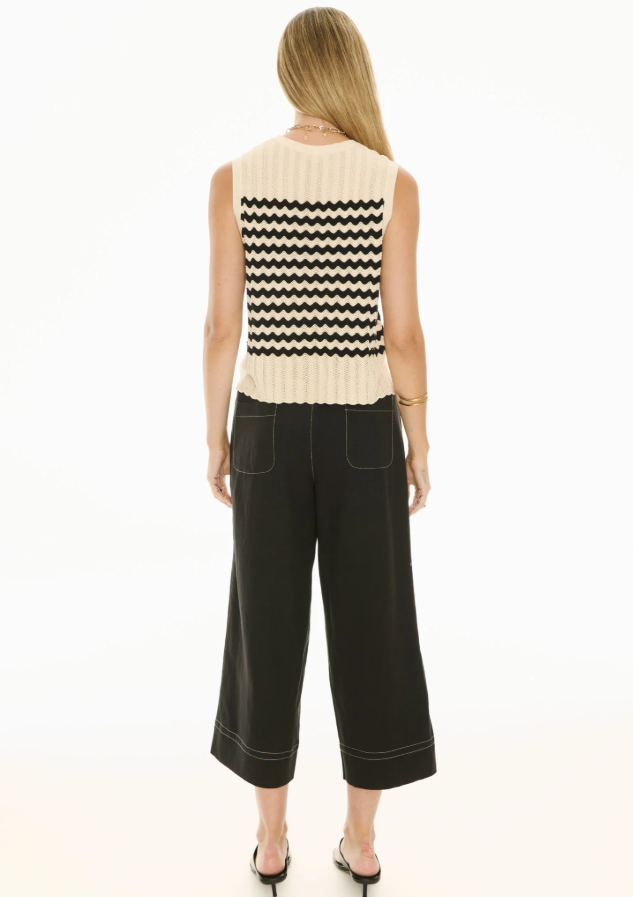 Pol - Bonde Tank Knit in Ivory/Black