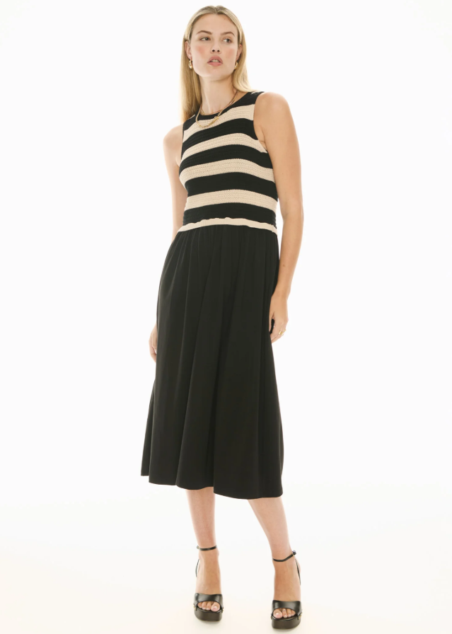 Pol - Bonde Knit Dress in Black/Ivory