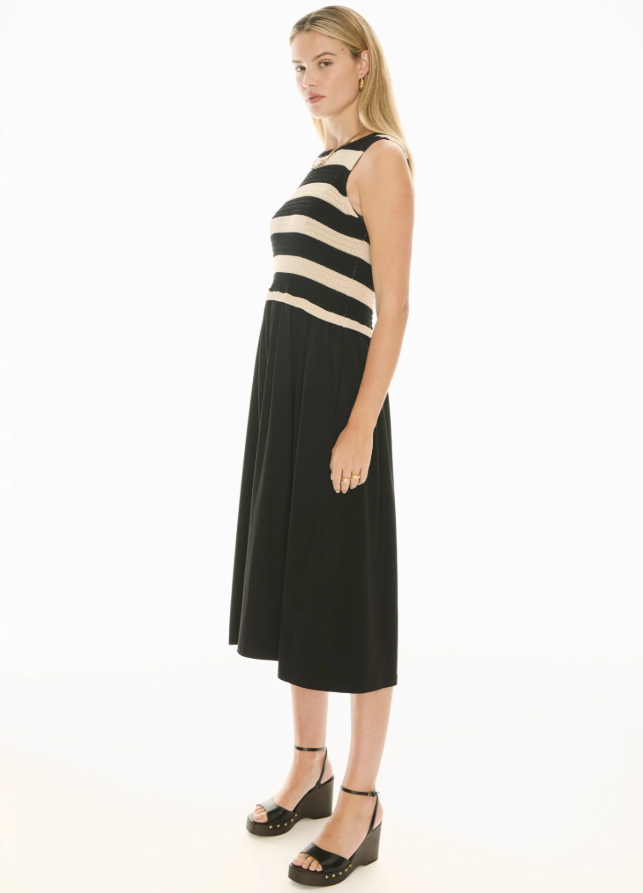 Pol - Bonde Knit Dress in Black/Ivory