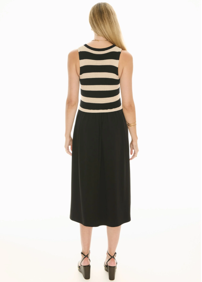 Pol - Bonde Knit Dress in Black/Ivory