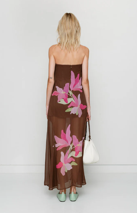 The Wolf Gang - Lupa Strapless Maxi Dress in Water Lily