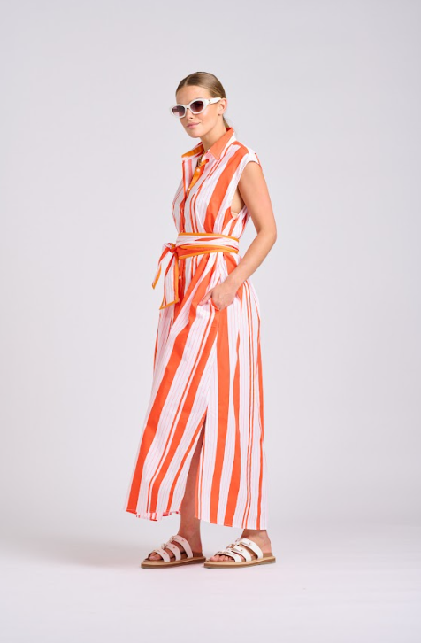 Shirty - Sabine Dress in Sunset Retro Stripe