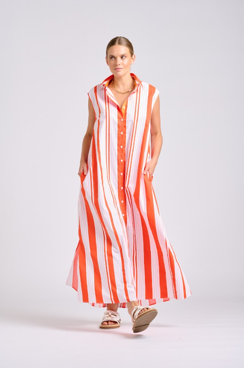 Shirty - Sabine Dress in Sunset Retro Stripe