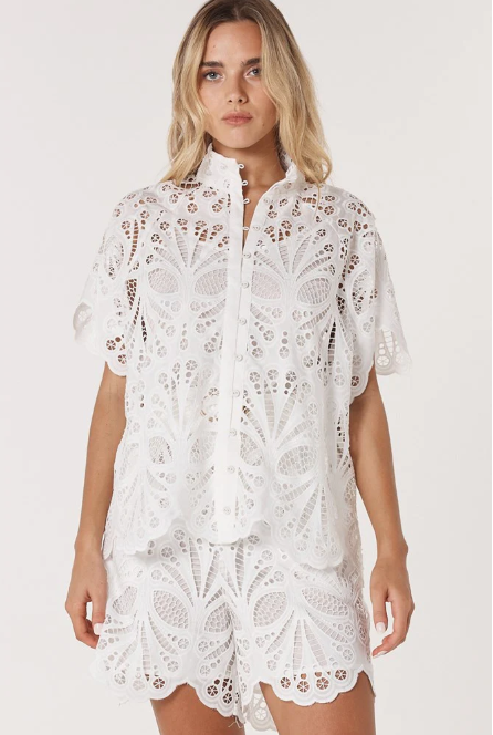 Fate + Becker - Broderie Short Set in Ivory