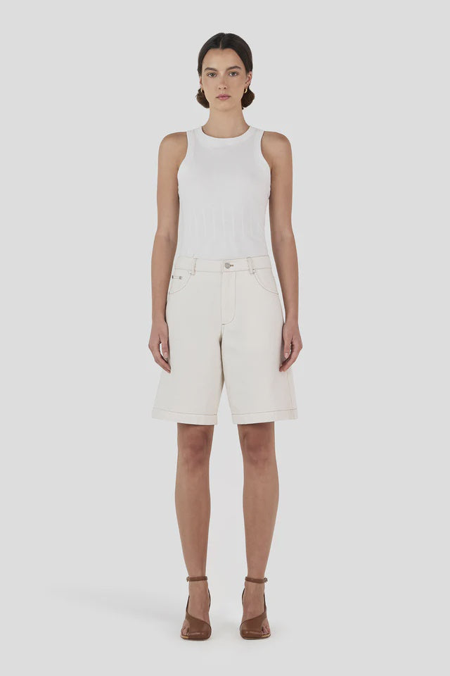 Hansen & Gretel - Jessie Denim Jorts in Ecru