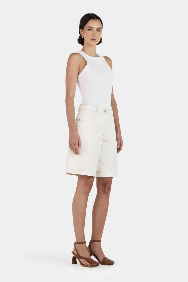 Hansen & Gretel - Jessie Denim Jorts in Ecru