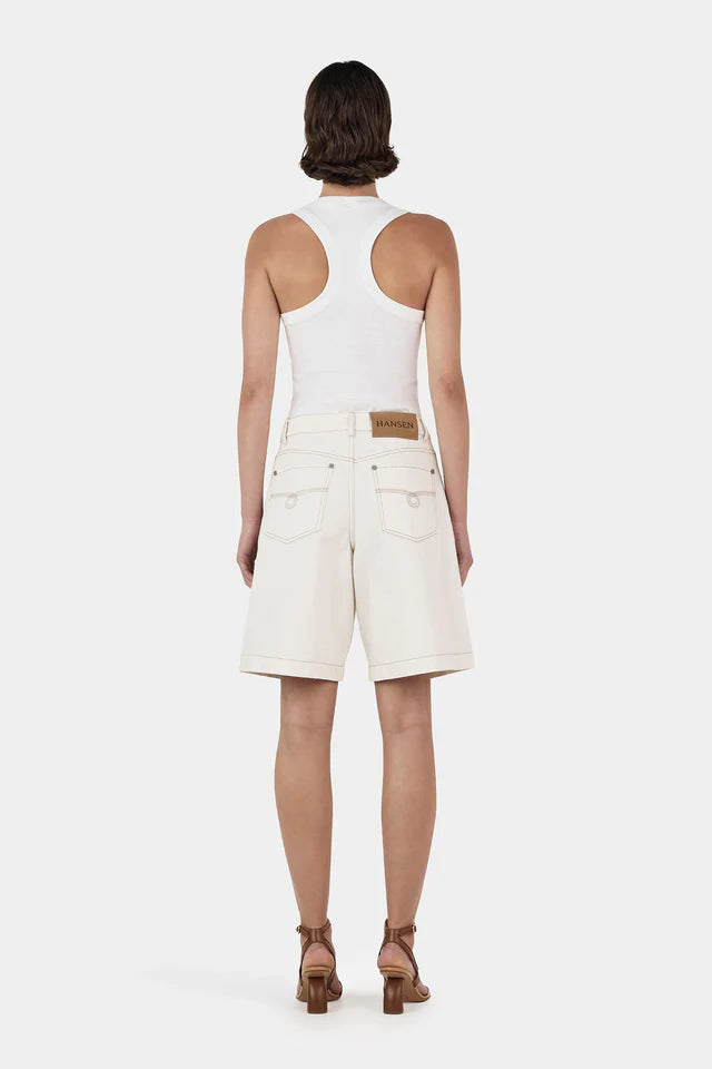 Hansen & Gretel - Jessie Denim Jorts in Ecru