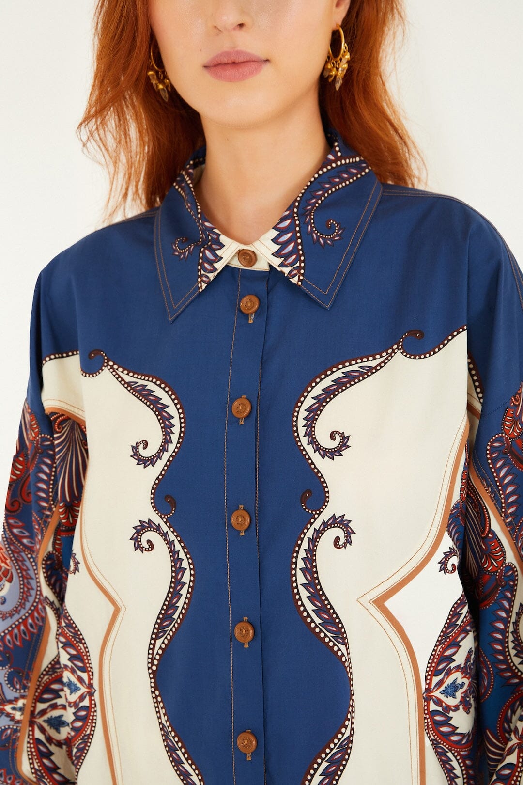 Farm Rio - Arabesque Scarf Collared Shirt