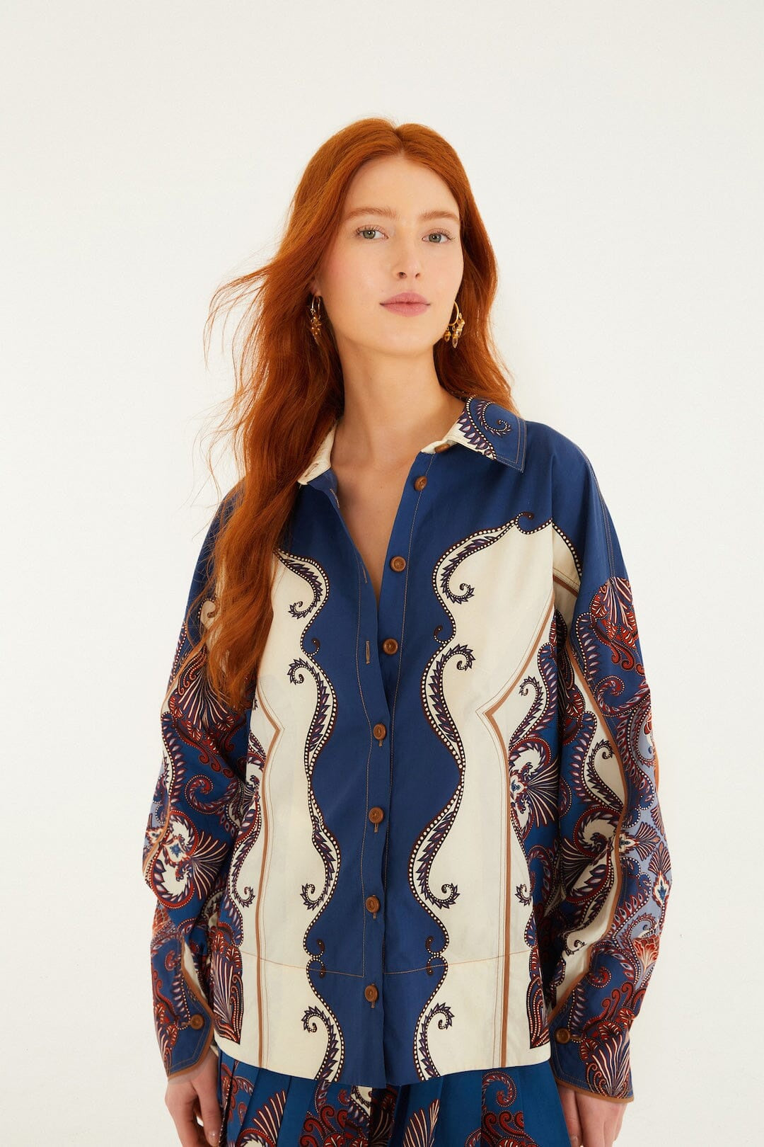 Farm Rio - Arabesque Scarf Collared Shirt