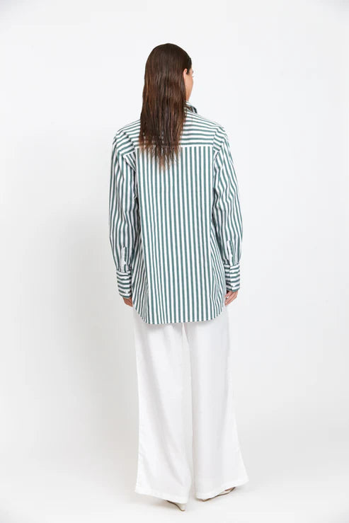 Mael - Florence Shirt in Green/White
