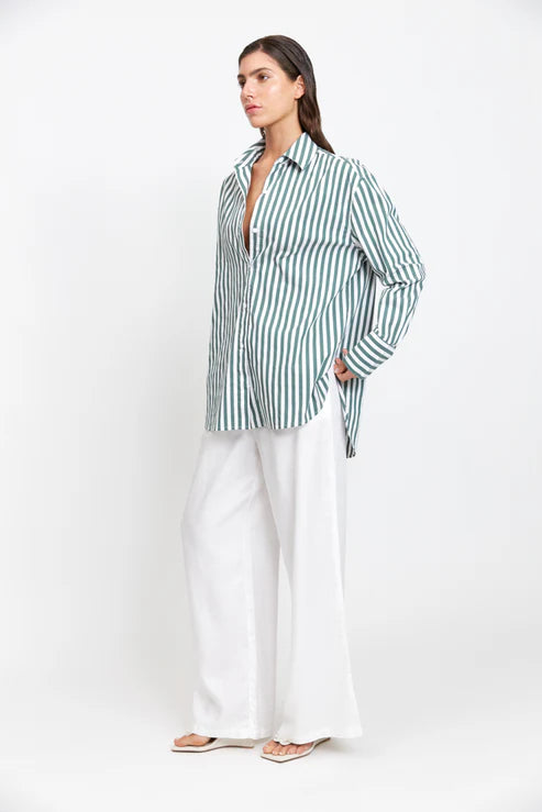 Mael - Florence Shirt in Green/White