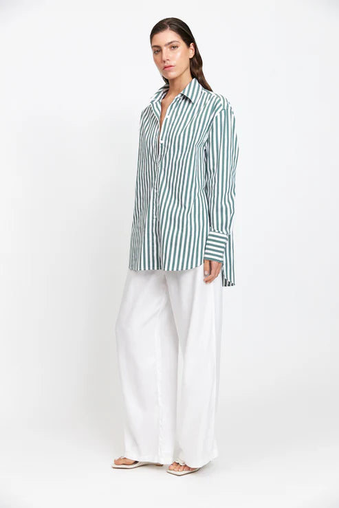 Mael - Florence Shirt in Green/White