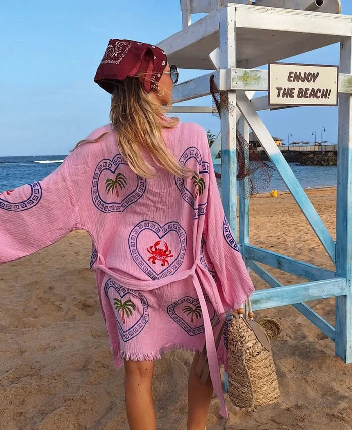 Cie Cie - Orchid Bloom Midi Robe in Palm Tree