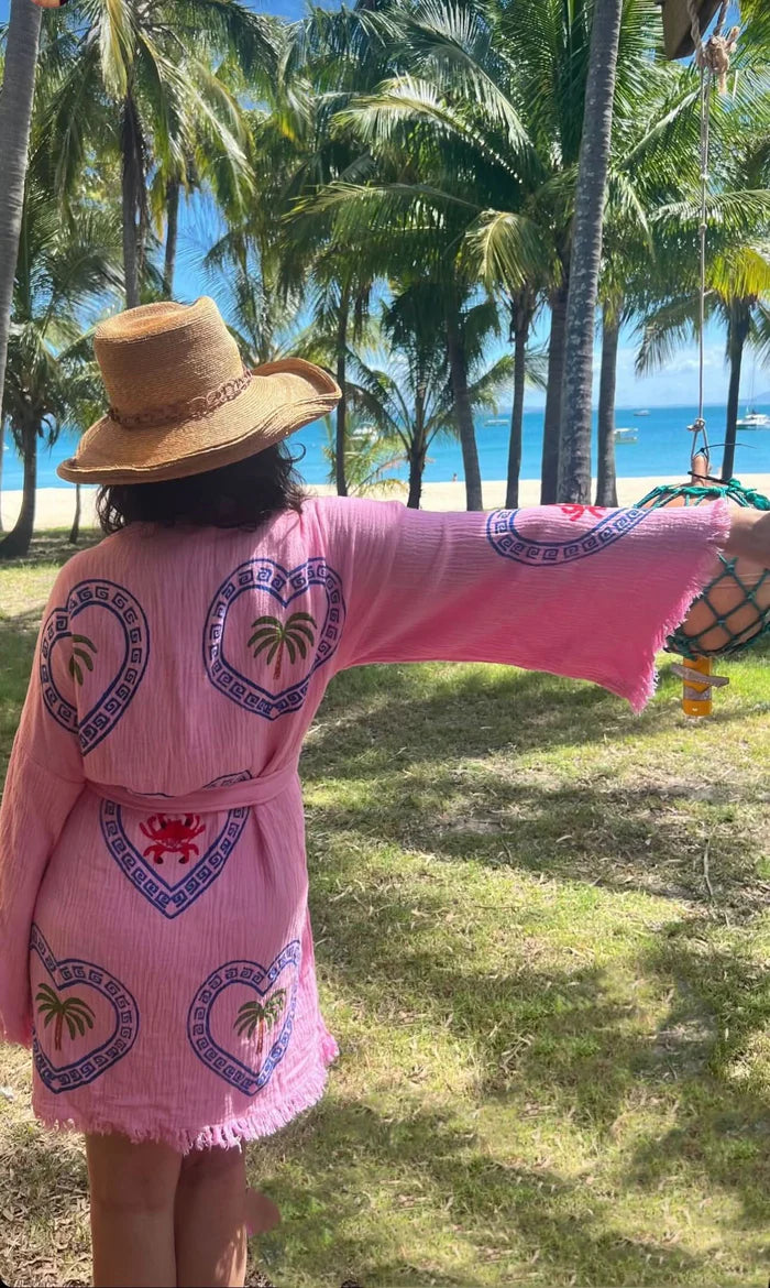 Cie Cie - Orchid Bloom Midi Robe in Palm Tree