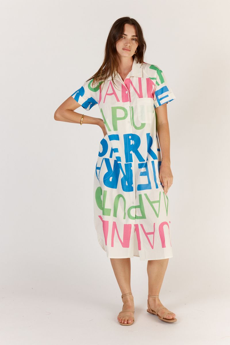 Itami - Sierra Button Dress in White