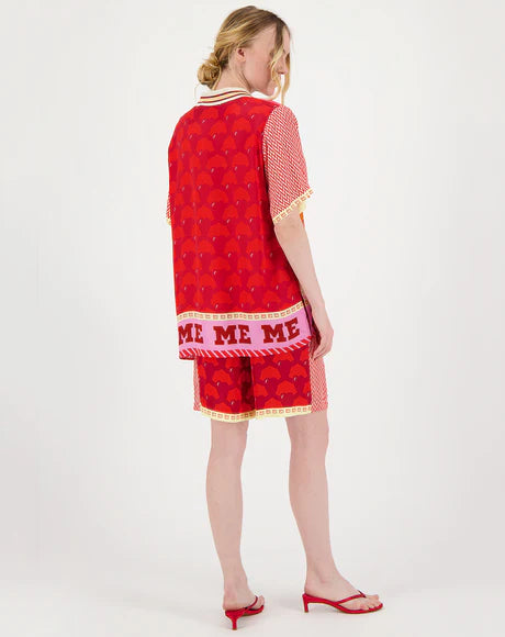 Me369 - Lilian Knit Collar Shirt in Lucky Me