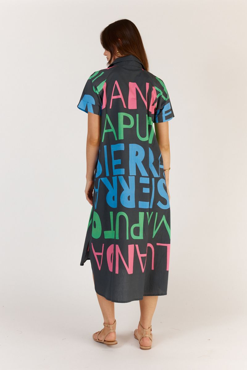 Itami - Sierra Button Dress in Navy