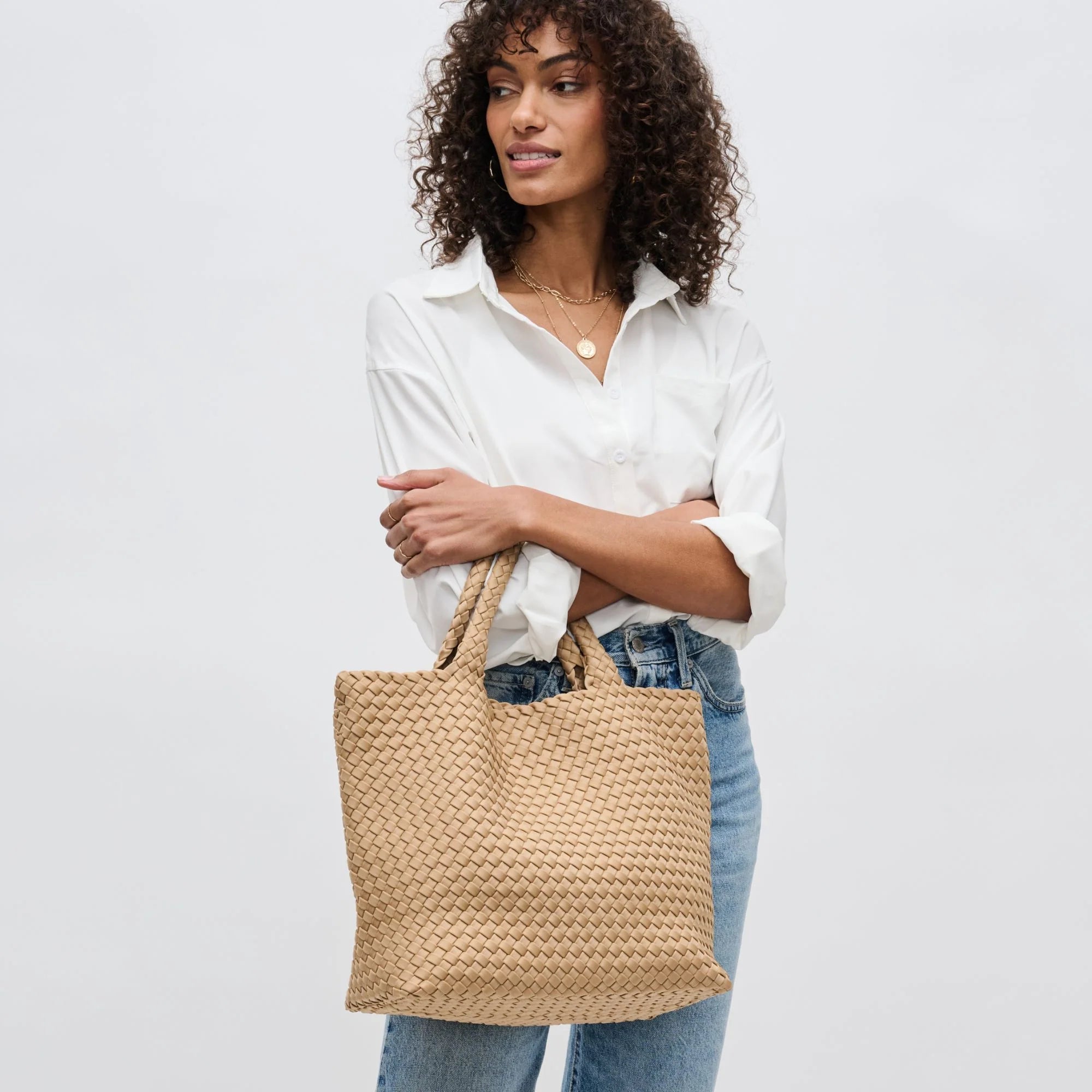 Sol & Selene - Sky's The Limit Med Tote in Nude