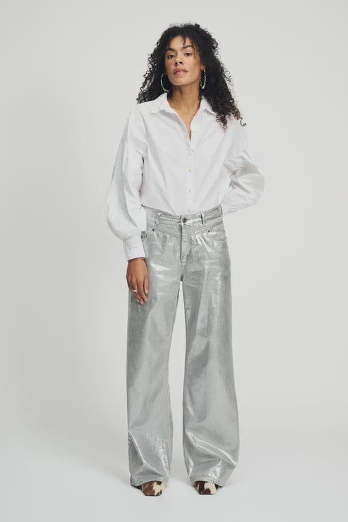 POM - Shimmer Silver Denim Jeans