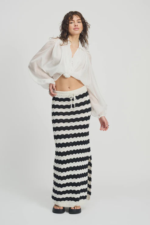 POM - Crochet Black and White Skirt