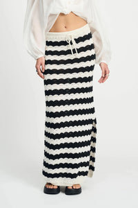 POM - Crochet Black and White Skirt