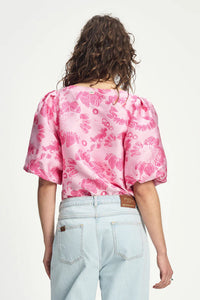 POM - Floral Jacquard Raspberry Top