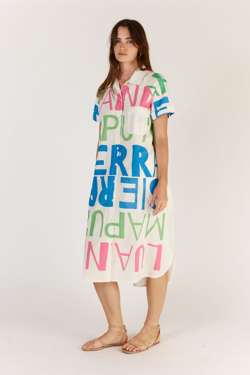 Itami - Sierra Button Dress in White